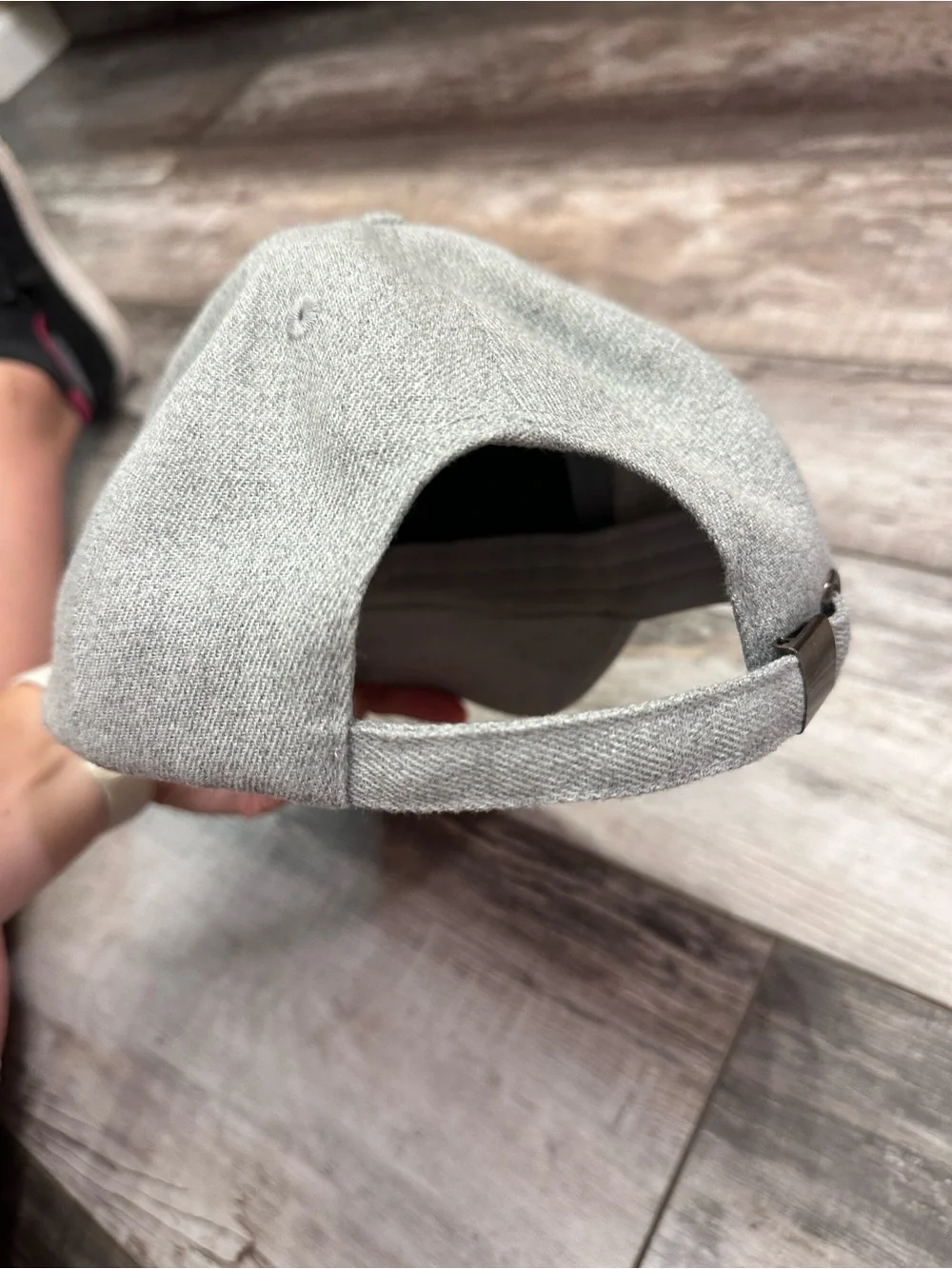 Mens Gray Baseball Cap with Embroidered Logo